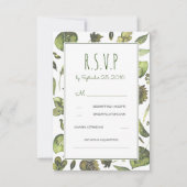 Greenery Woodland Waterverf bruiloft RSVP Kaart (Voorkant)