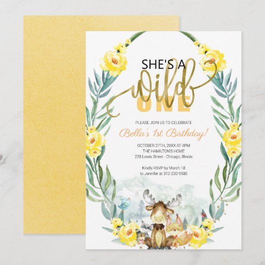 Greenery Woodland Ze is een wilde een eerste verja Kaart (Voorkant / Achterkant)