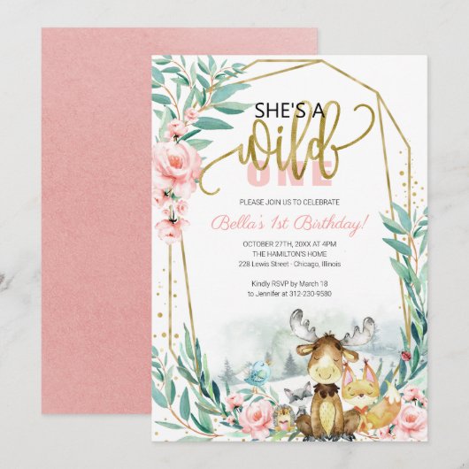 Greenery Woodland Ze is een wilde een eerste verja Kaart (Voorkant / Achterkant)