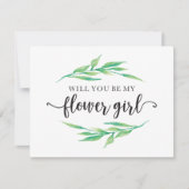 Greenery wordt mijn Bloemenmeisje Kaart (Voorkant)