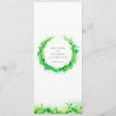 Greenery Wreater waterverf art het menu (Voorkant)