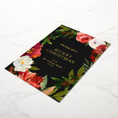 Greenery Wreater Waterverf Black Gold Kerstmis Folie Feestdagenkaart (Gedraaid)