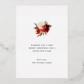 Greenery Wreater Waterverf Black Gold Kerstmis Folie Feestdagenkaart (Achterkant)