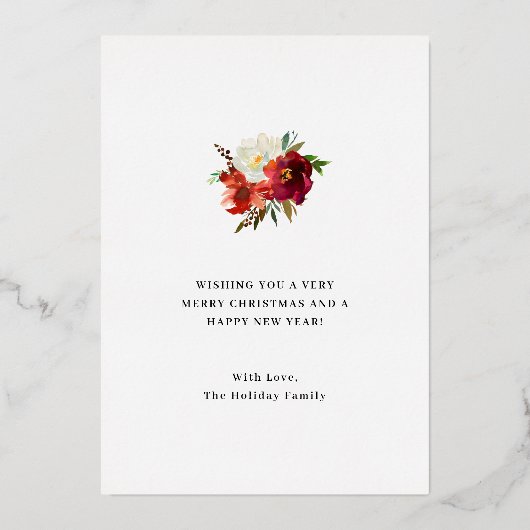 Greenery Wreater Waterverf Black Gold Kerstmis Folie Feestdagenkaart (Achterkant)