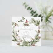 Greenery Wreath Baby Het is koud buiten Baby showe Kaart (Staand voorkant)