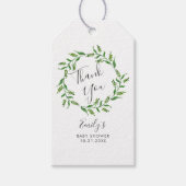 Greenery Wreath Baby shower Hartelijk dank Cadeaulabel (Voorkant)