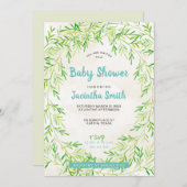 Greenery Wreath Baby shower Kaart (Voorkant / Achterkant)