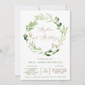 Greenery Wreath Baptism & 2e verjaardag Kaart (Voorkant)