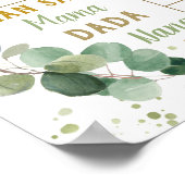 Greenery Wreath Birthday Milestone Birth Stats Poster (Hoek)