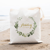 Greenery Wreath Bridesmaid Wedding Canvas tas