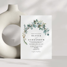 Greenery Wreath bruiloft Invitation
