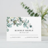 Greenery Wreath bruiloft RSVP Kaart (Staand voorkant)