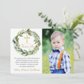 Greenery Wreath First Community Hartelijk dank Bedankkaart (Staand voorkant)