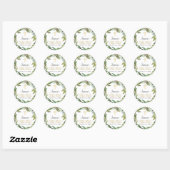 Greenery Wreath First Heilige Communie Dank u Ronde Sticker (Vel)