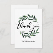  Greenery Wreath Flat Dank u Bedankkaart (Voorkant / Achterkant)