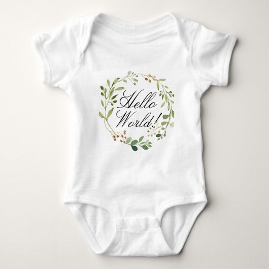 Greenery Wreath gepersonaliseerd Romper (Voorkant)