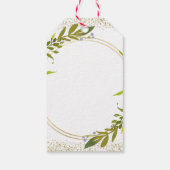 Greenery Wreath Gold Cross Girl Baptisme Cadeaulabel (Achterkant)