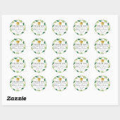Greenery Wreath Gold Glitter Afstuderen Hartelijk Ronde Sticker (Vel)