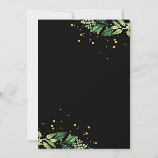 Greenery Wreath Gold Glitter Graduation Party Kaart (Achterkant)