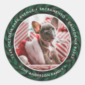 Greenery Wreath Kerstman Address Labels (Voorkant)