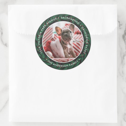 Greenery Wreath Kerstman Address Labels (Tas)