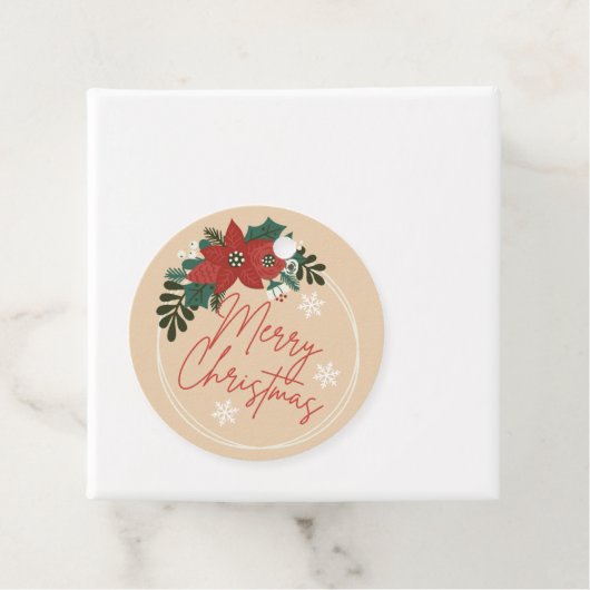 Greenery Wreath Kerstvakantie Bedankjes Labels (In situ)