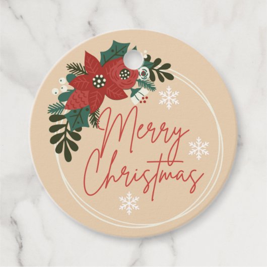 Greenery Wreath Kerstvakantie Bedankjes Labels (Voorkant)