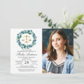 Greenery Wreath Law School Afstuderen Kaart (Staand voorkant)