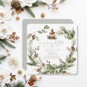 Greenery Wreath Merry Little Baby shower Kaart