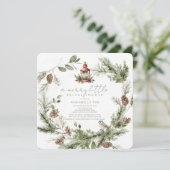 Greenery Wreath Merry Little Vrijgezellenfeest Kaart (Staand voorkant)