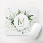 Greenery Wreath Monogram Letter M Muismat (Met muis)
