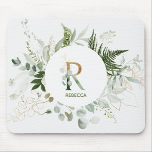 Greenery Wreath Monogram Letter R Muismat