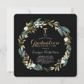 Greenery Wreath PA Graduation Party Invitation Kaart (Voorkant)