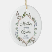Greenery Wreath Personalized Moeder van de Bride Keramisch Ornament (Rechts)