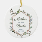Greenery Wreath Personalized Moeder van de Bride Keramisch Ornament (Voorkant)