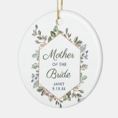 Greenery Wreath Personalized Moeder van de Bride Keramisch Ornament (Links)