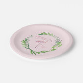 Greenery Wreath | Roze Flamingo Papieren Bordje (Gekanteld)