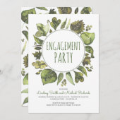 Greenery Wreath Rustic Woodland Engagement Party Kaart (Voorkant / Achterkant)