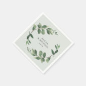 Greenery Wreath Sage Green Wedding Napkins Servet (Hoek)