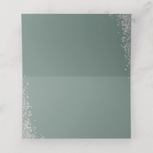 Greenery Wreath Silver Glitter First Community Plaatskaartje (Binnenkant ongevouwen)