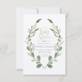 Greenery Wreath Waterverf | Baby shower Uitnodigin Kaart (Voorkant)