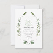 Greenery Wreath Waterverf | Baby shower Uitnodigin Kaart (Voorkant)