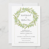 Greenery Wreath Wedding Kaart (Voorkant)
