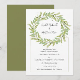 Greenery Wreath Wedding Kaart