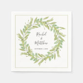 Greenery Wreath Wedding Servet (Voorkant)