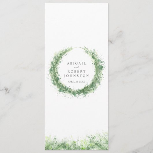 Greenery wreator waterverf art sage green menu (Voorkant)