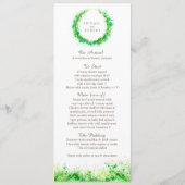 Greenery wreator waterverf art trouwmenu menu (Achterkant)