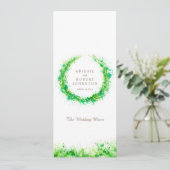 Greenery wreator waterverf art trouwmenu menu (Staand voorkant)