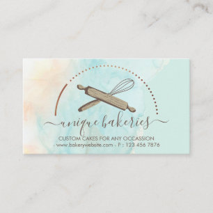 Greenery Yellow Circle Baker Cake Maker Visitekaartje