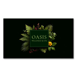 Greenery Yellow Flower Red Berry Black Botanical Magnetisch Visitekaartje